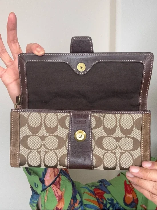 Coach SoHo studded suede signature clutch wallet vintage - Picture 16 of 17